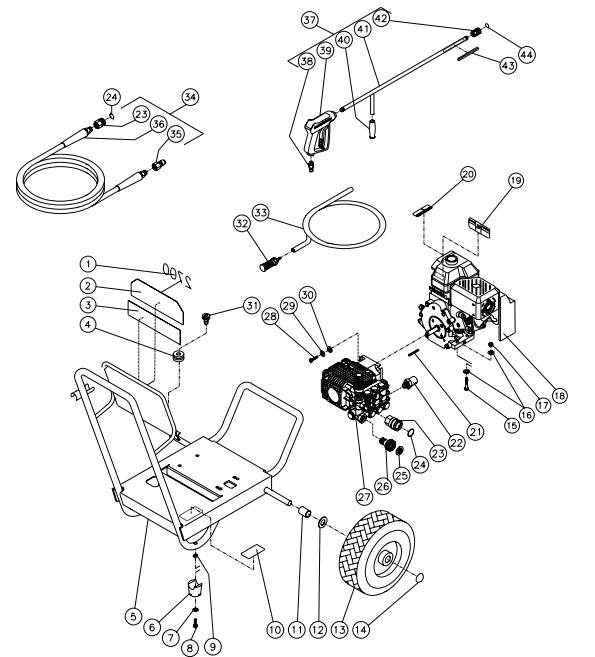 MITM JP-2703-0MiB pressure washer parts and manual